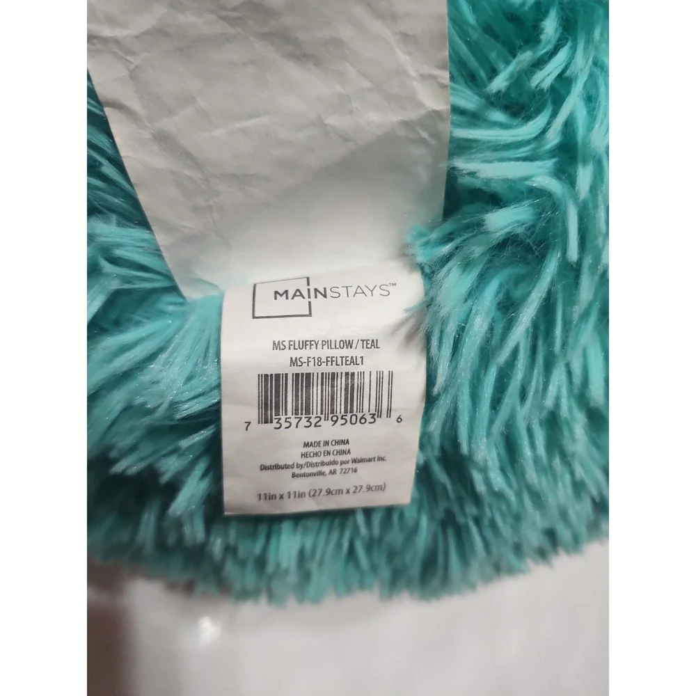 Mainstays‎ Ms Fluffy Pillow Teal Size 16 X 15 X 10